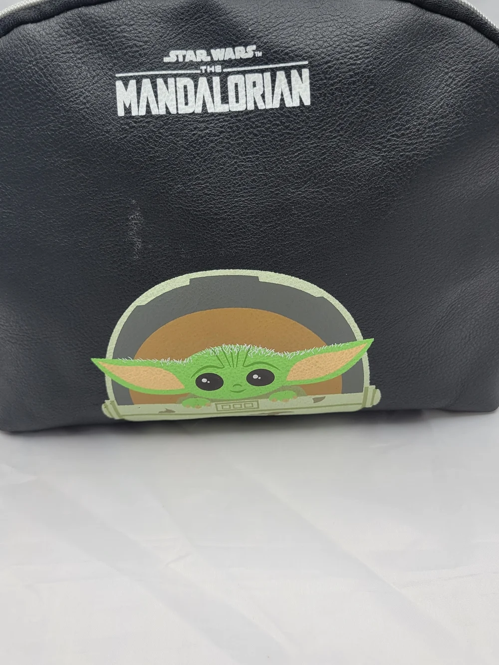 Danielle Nicole Black Toiletry Bag with Green Baby Yoda Graphic